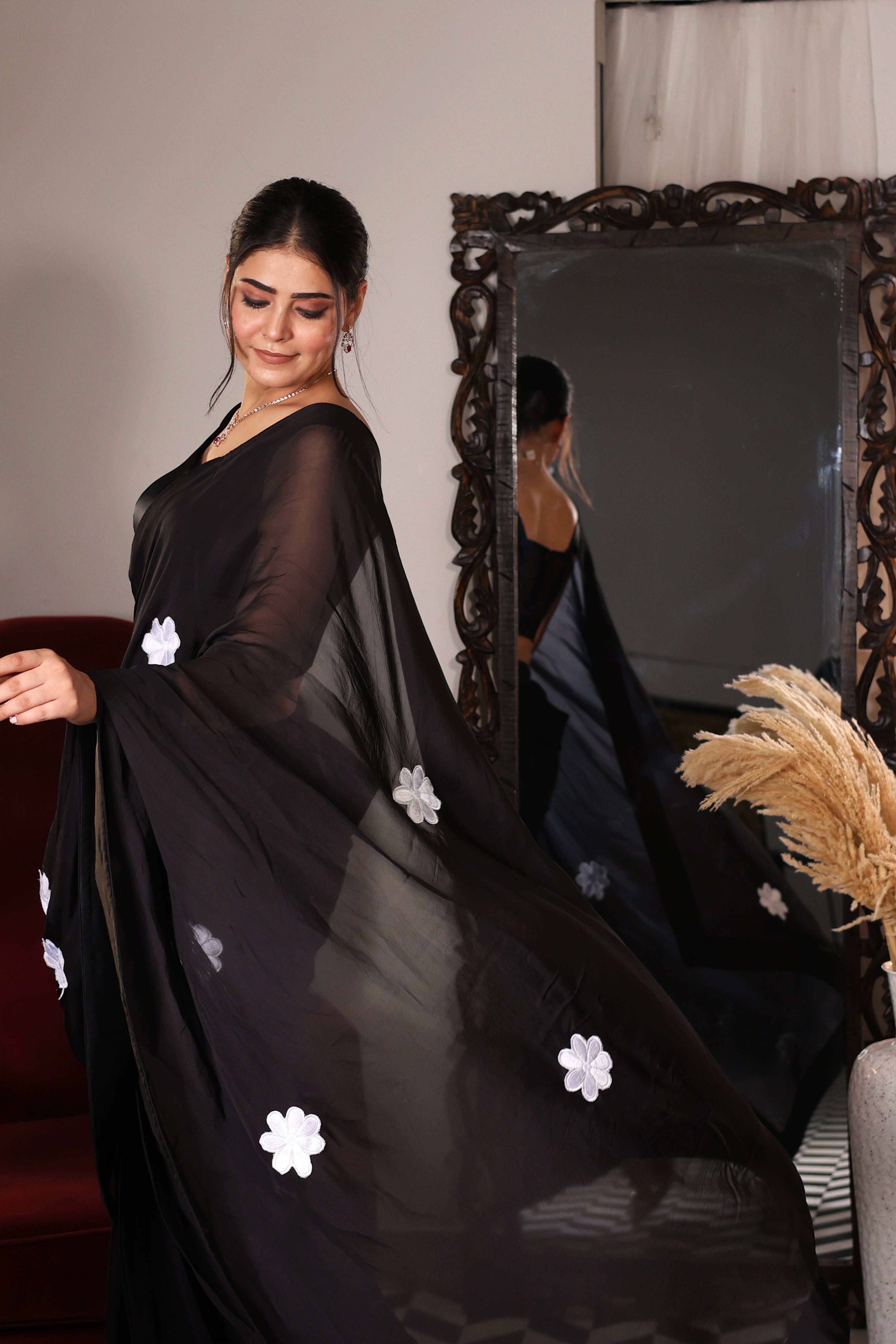 The Black Organza Saree