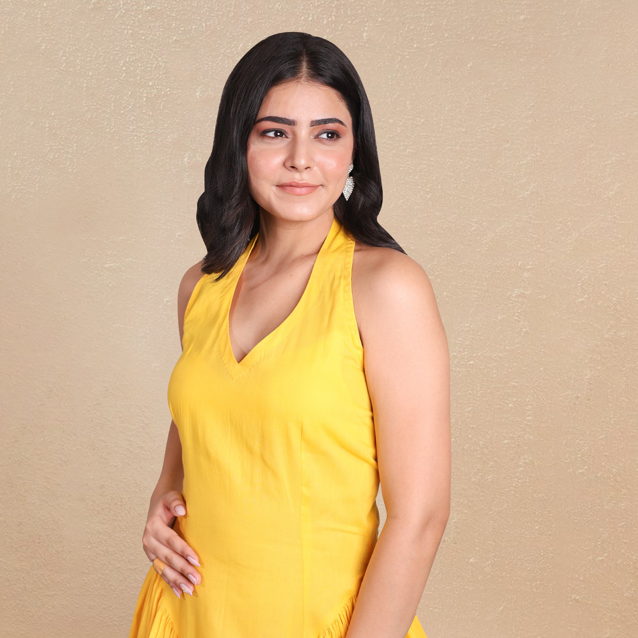 Candy Yellow Halter Dress