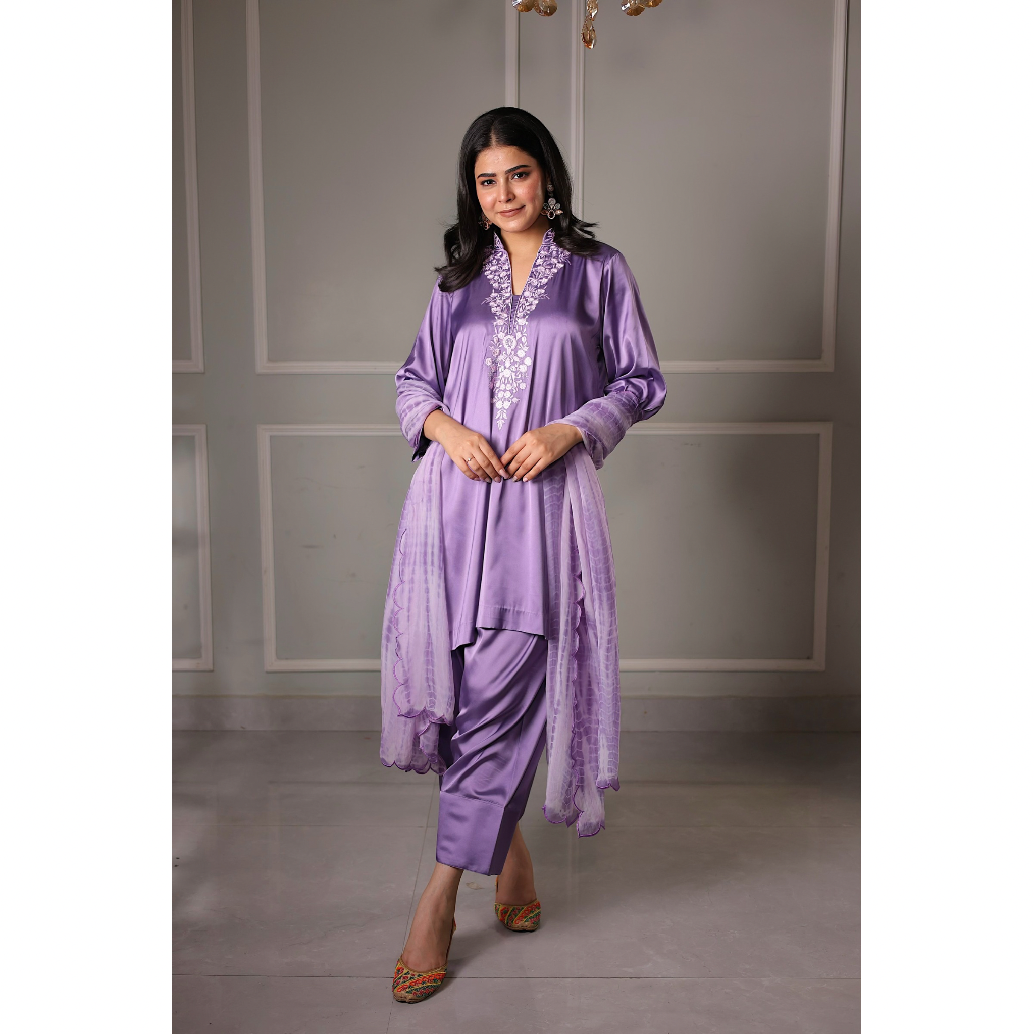 Gulnaar kurta with farshi salwar