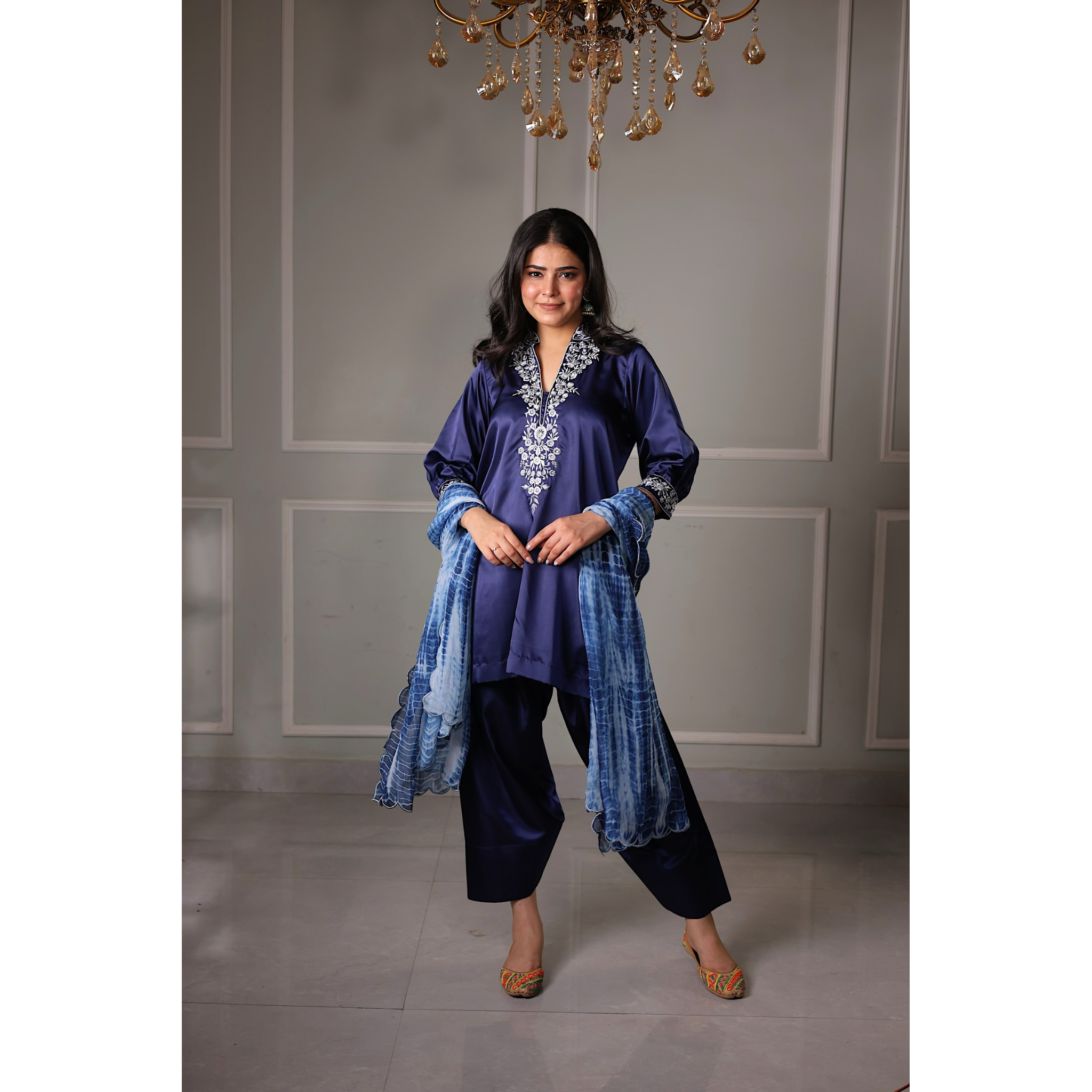Gulnaar kurta with farshi salwar