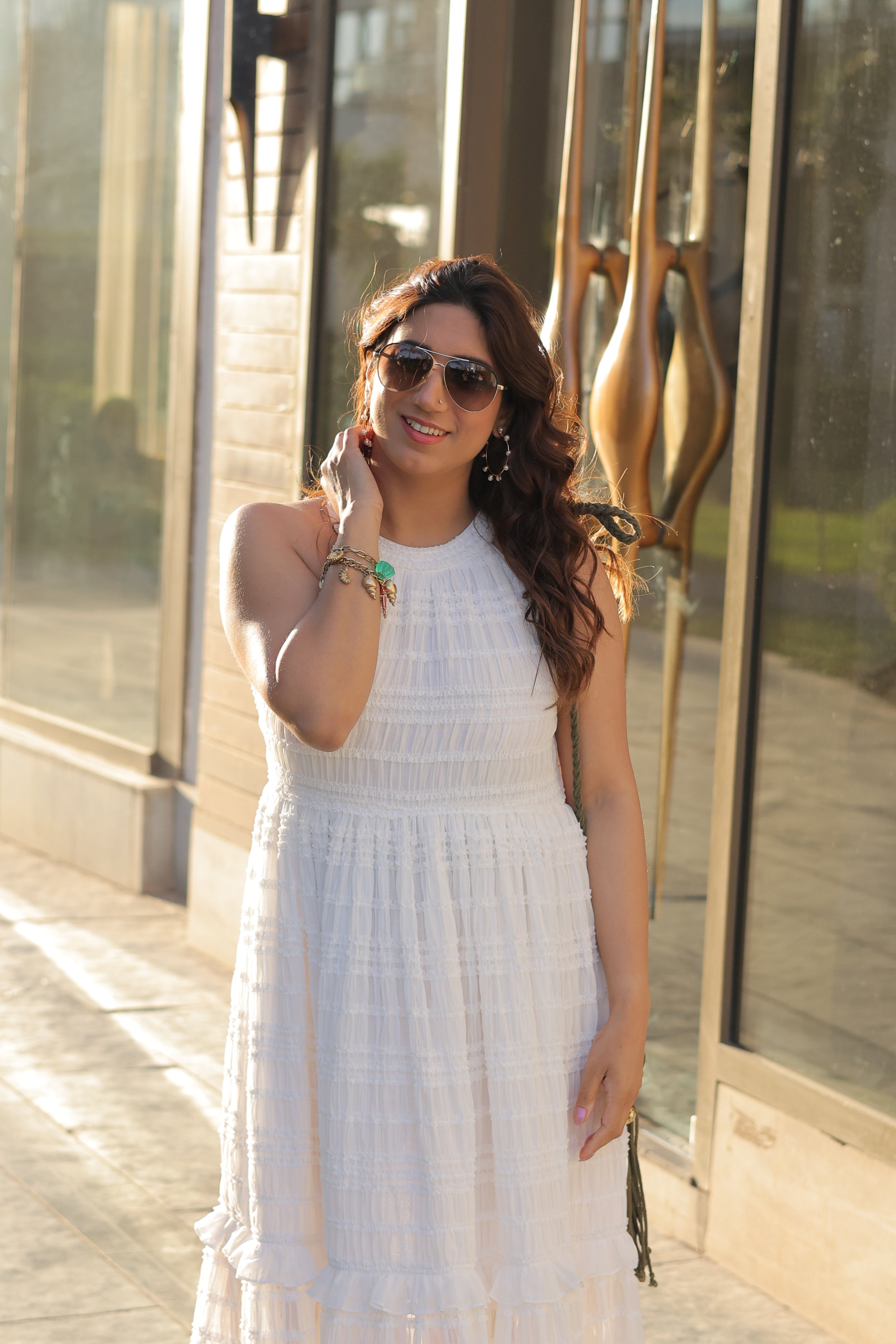 Ruched Georgette Maxi Dress