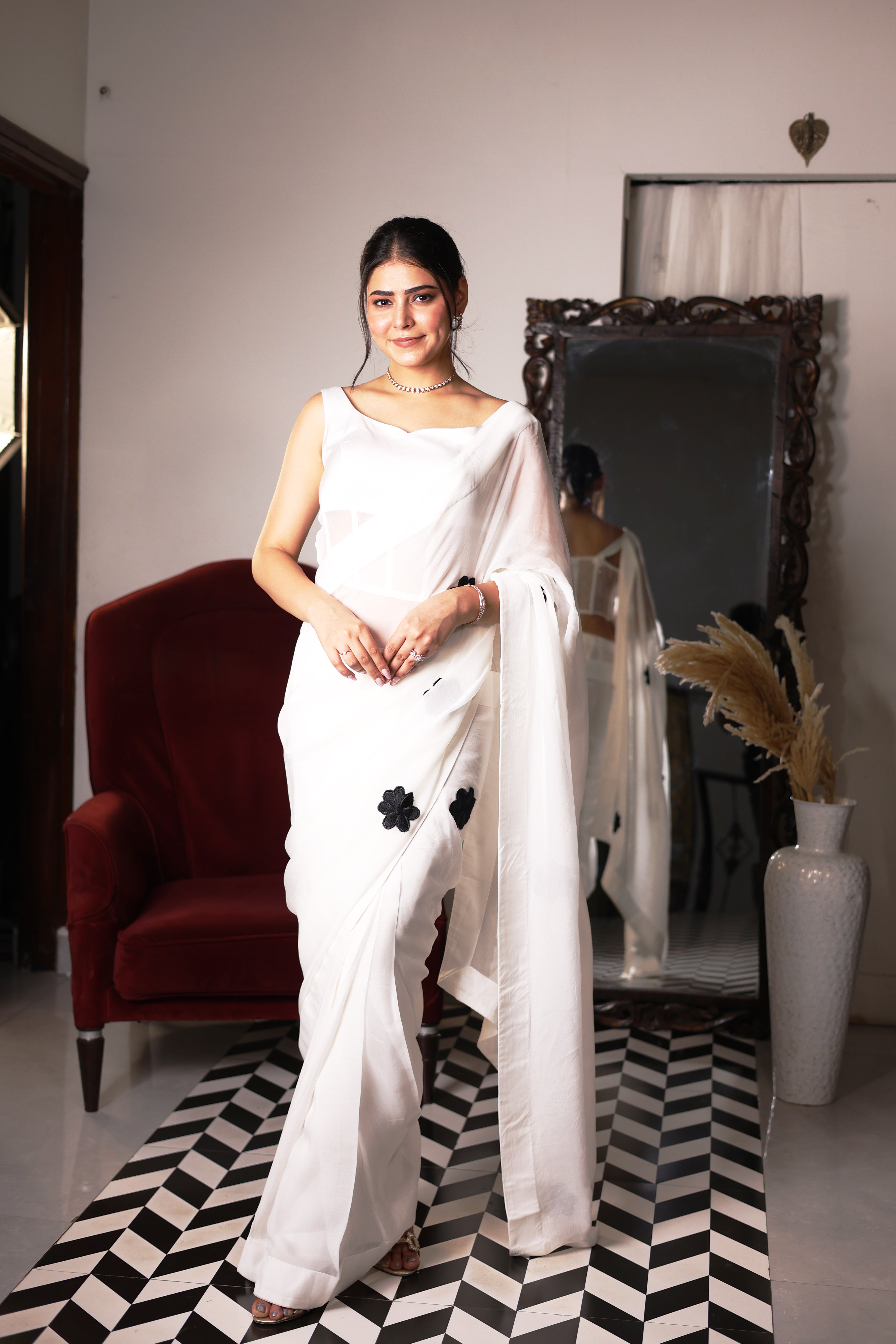 The White Organza Saree