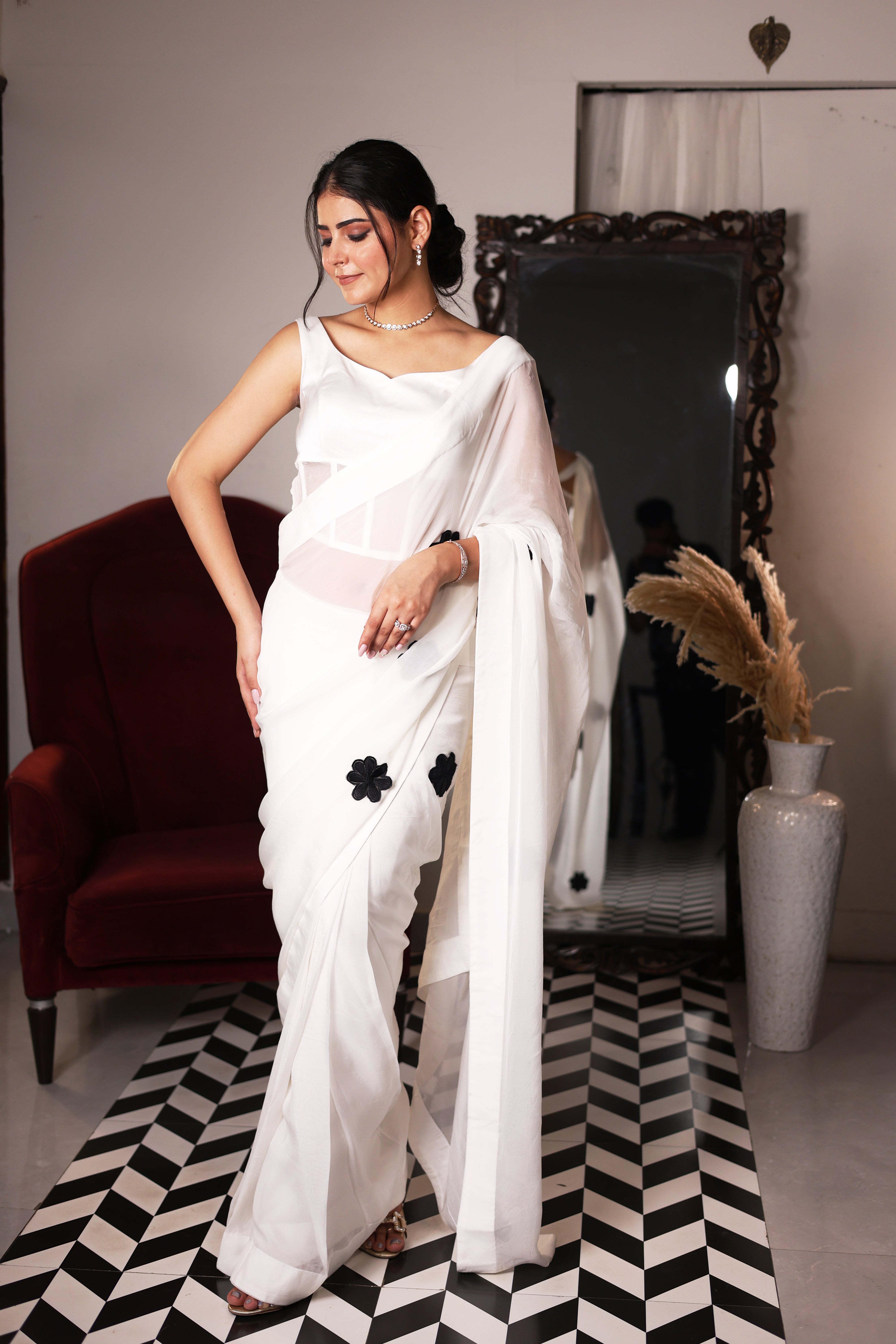 The White Organza Saree
