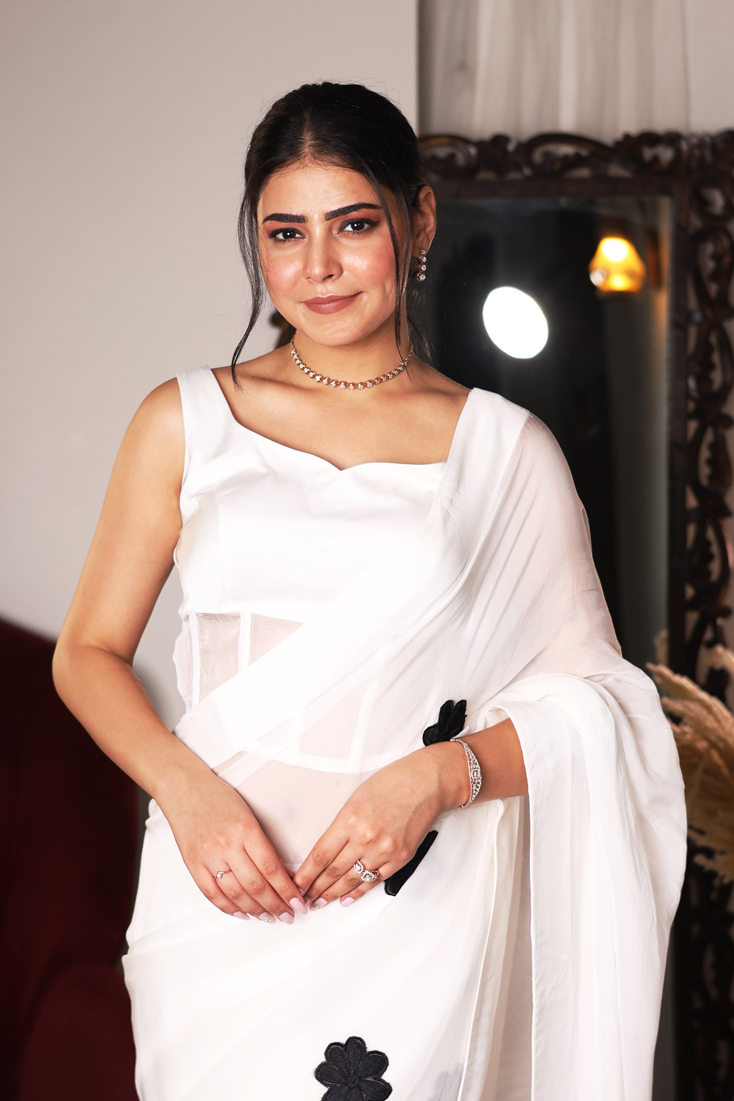 The White Organza Saree