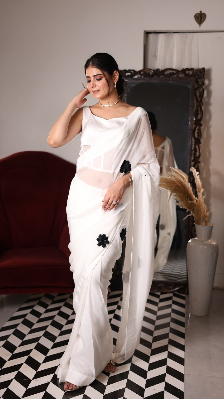 The White Organza Saree